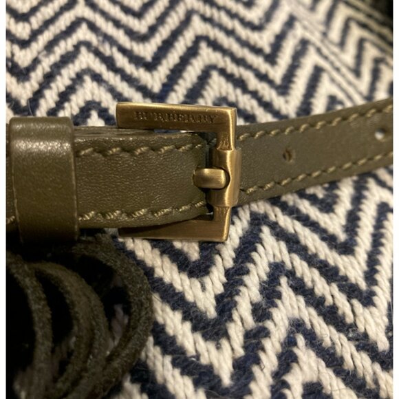 BURBERRY Fringe Suede Olive Green Bag Vintage Original And Rare - Picture 5 of 5